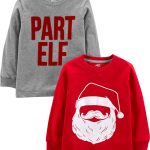 Simple Joys by Carter's Boys and Toddlers' Christmas Long-Sleeve Tees, Pack of 2